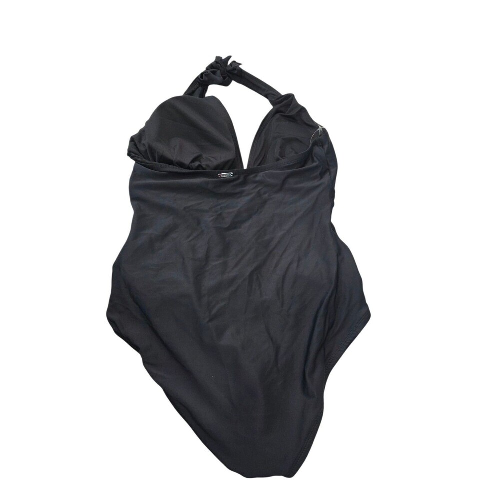 DKNY One Piece Halter Neckline Black Swimsuit - Adult Large - Picture 6 of 11